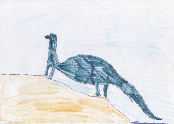 Вулканодон был промежуточным звеном между двумя видами динозавров. Он жил в юрском периоде. Но до сих пор никому неизвестно, какие шея и голова были у этого динозавра.